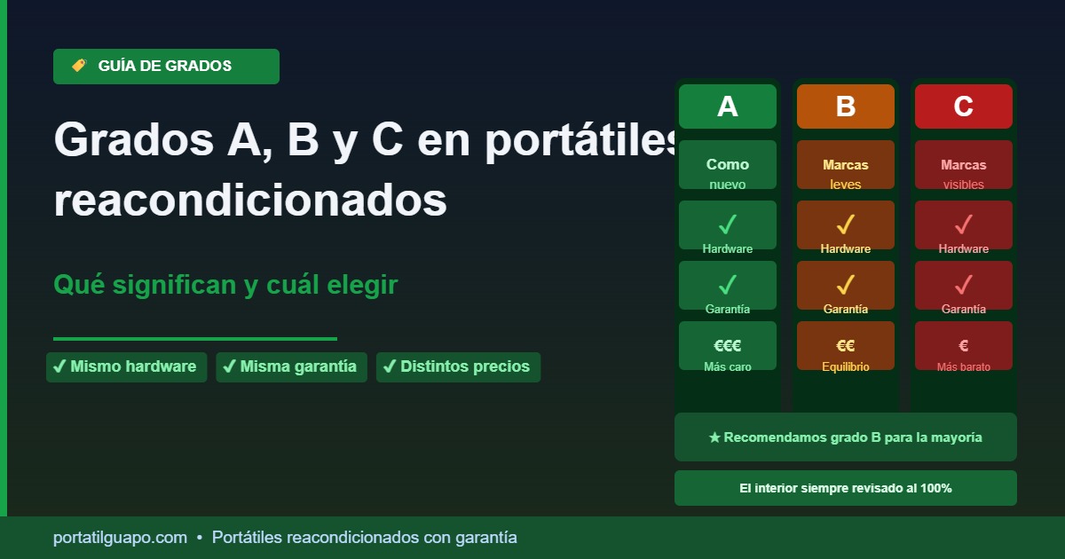 grados portátil reacondicionado A B C