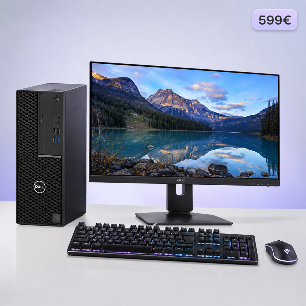 Pack Pc Gaming Básico: torre Dell, monitor MSI de 27 pulgadas y teclado y ratón gaming